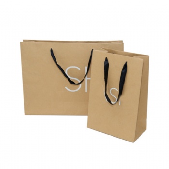 China Factory Customized Boutique Gift Kraft Paper Shopping Bag For Clothing Packaging