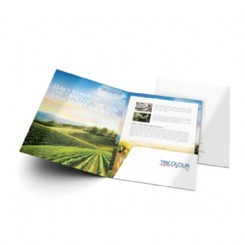 High Quality Matt/Glossy Lamination A4 Paper Presentation File Folder Custom Logo With Business Card Slot