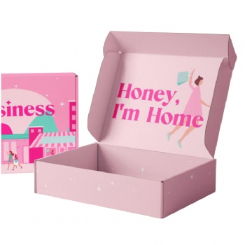 High Quality Custom Printed Pink Corrugated Shipping Mailer Boxes For Clothes Packaging