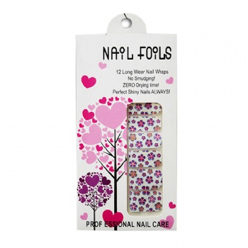 Elegant Nail Packaging Box,Custom Pink Cardboard Nail Sticker Envelope Packaging For Nail Wraps