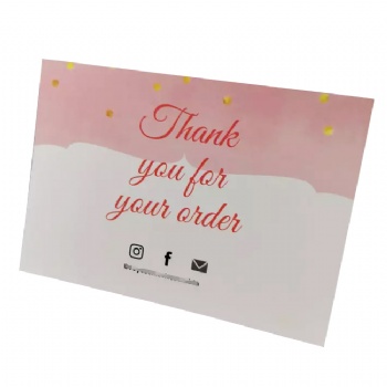 Factory Price High Quality Black Paper Thank You Cards Wholesale Custom With Logo