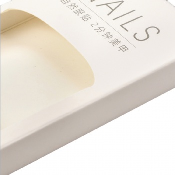 Low Price Custom Empty White Press On Nails Tip Packaging Box With Hang Hole