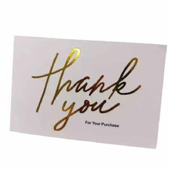 Hot Sale Premium Custom Logo Gold Foiled Thankyou Greeting Cards/Custom Postcards