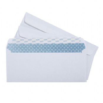 Eco Friendly #10 Business Security White Envelopes With Adhesive Tape Closure