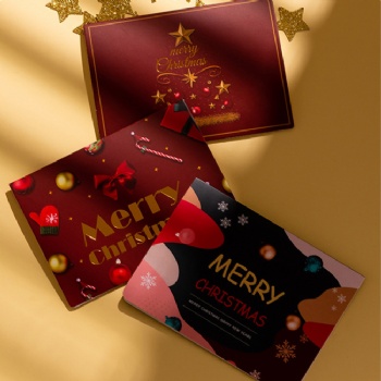 High Quality Personalised Christmas Greeting Cards Set With Kraft Envelope