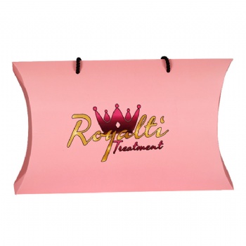 Fancy Design Customized Pink Hair Extensions Pillow Packaging Box With Satin Handles