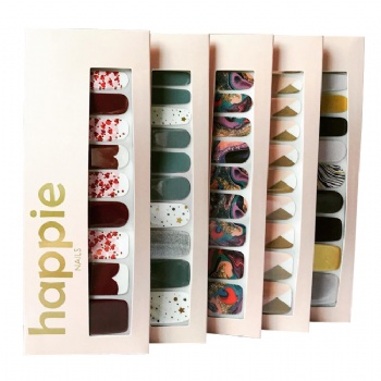 High Quality Fancy Customized Nail Wrap Strip Sticker Cardboard Envelope For Nail Sticker