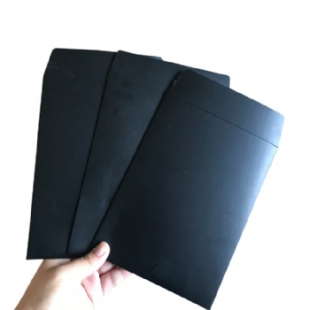 Custom printed black rigid cardboard mailer envelope packaging with self seal