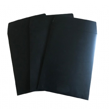 Custom printed black rigid cardboard mailer envelope packaging with self seal