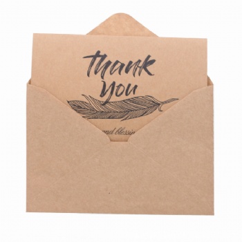 Wholesale Cheap Bulk Customized Thank You Greeting Cards With Kraft Envelope And Stickers