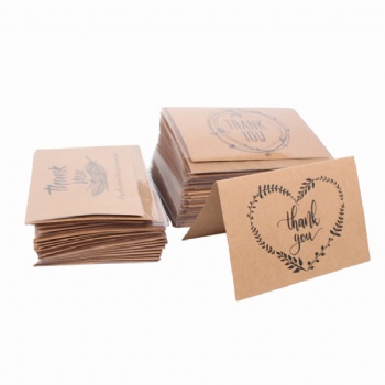 Wholesale Cheap Bulk Customized Thank You Greeting Cards With Kraft Envelope And Stickers