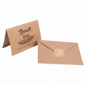 Wholesale Cheap Bulk Customized Thank You Greeting Cards With Kraft Envelope And Stickers