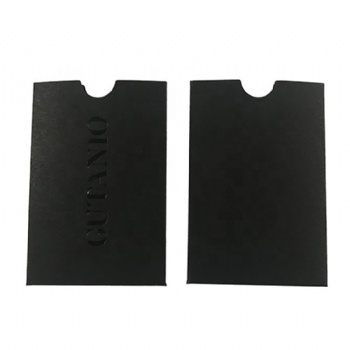 Custom printed black mini hotel key card holder paper envelope sleeve packaging