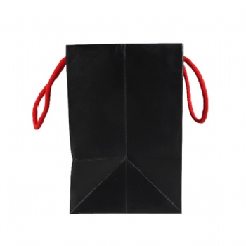 Wholesale Customized Boutique Black Shopping Paper Bag With Handle